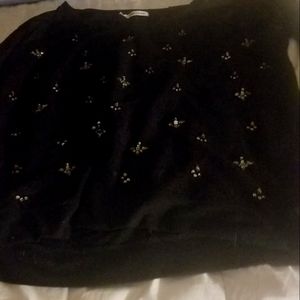 Black jeweled sparkly long sleeve sweater maurices brand size 2x